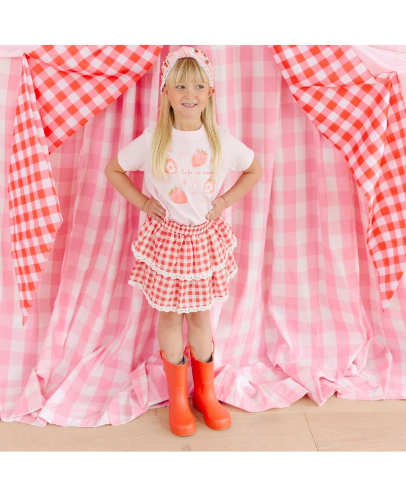 Big Girls Red Gingham Skort