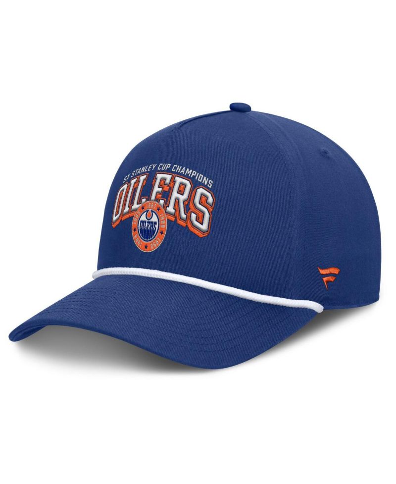 Men's Blue Edmonton Oilers Decades Collection A-Frame Rope Adjustable Hat