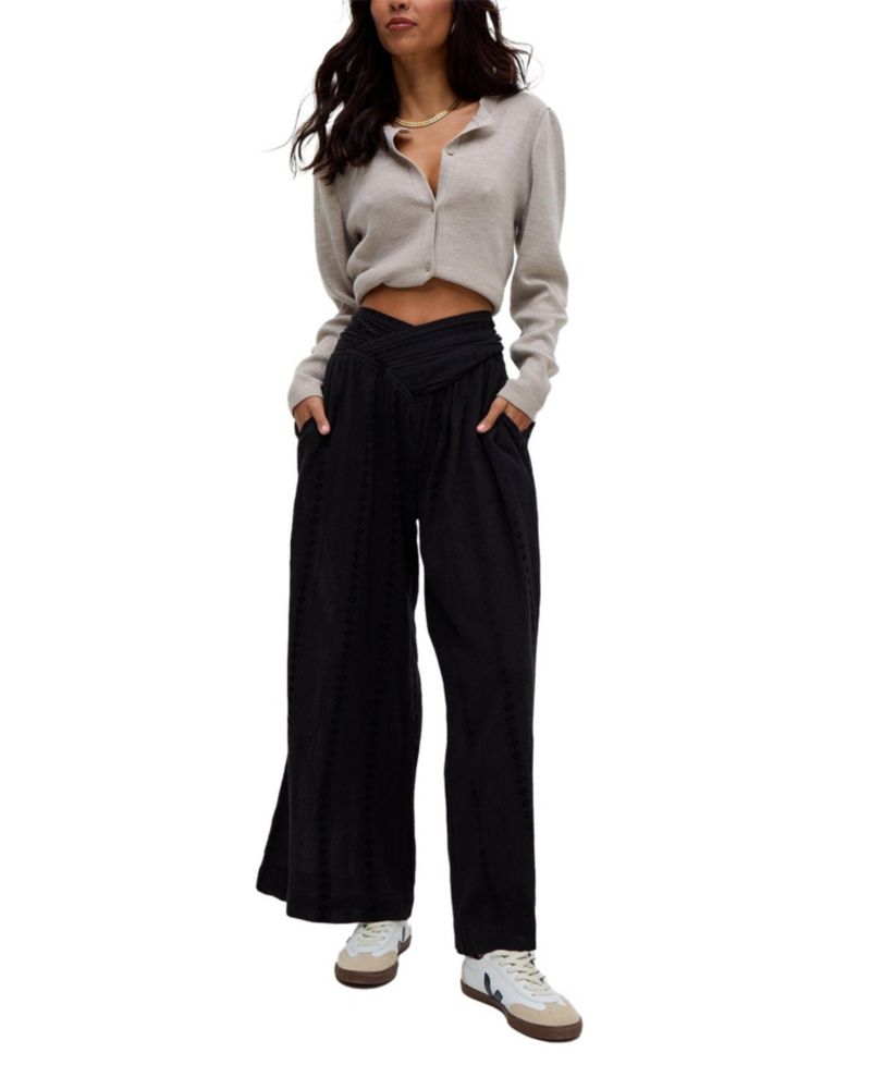 Women's Farrah Wide Leg Jacquard Trouser