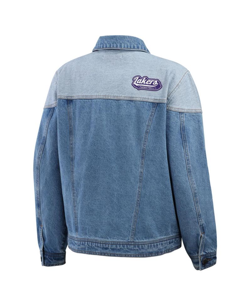 Women's Blue Los Angeles Lakers Full-Button Denim Jacket