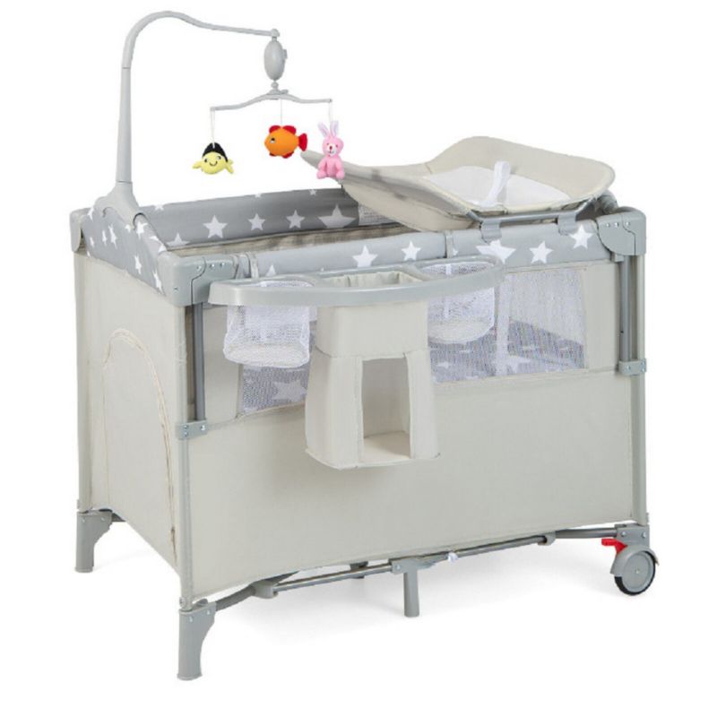 Portable Baby Bassinet with Diaper Changer, Bedside Sleeper and Changing Station