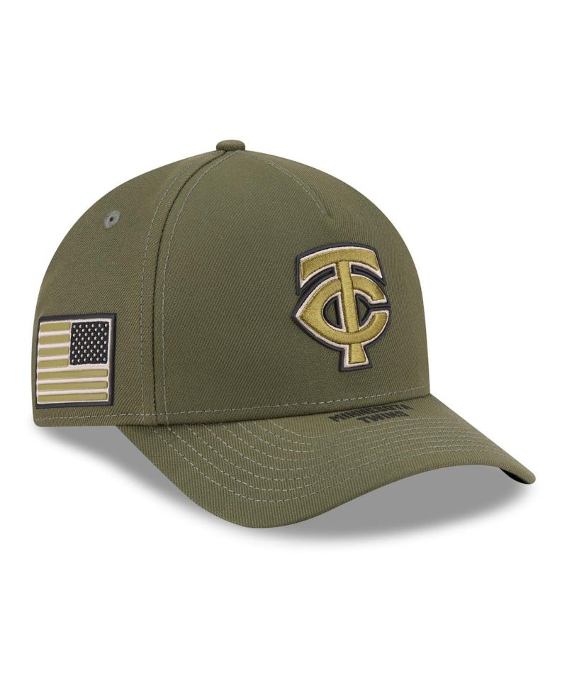 Big Boys and Girls Olive Minnesota Twins 2026 Armed Forces Day 9FORTY M-Crown Adjustable Hat