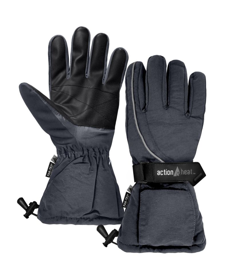 AA Battery Heated Snow Gloves - Women's - Navy - One Size