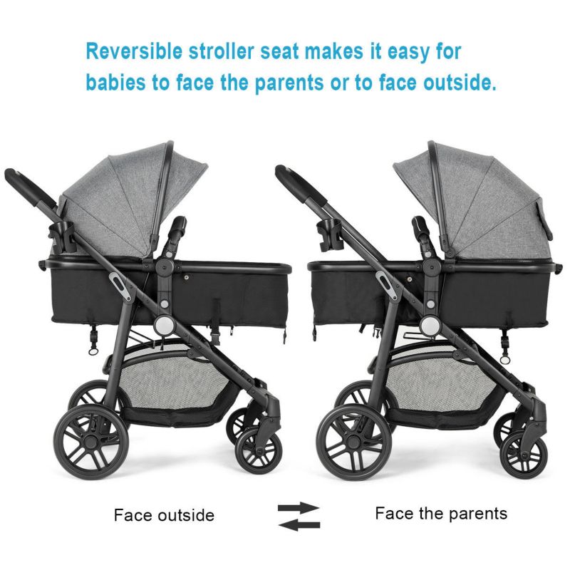 2-in-1 Baby Pushchair with Foldable Design for Newborn Infants