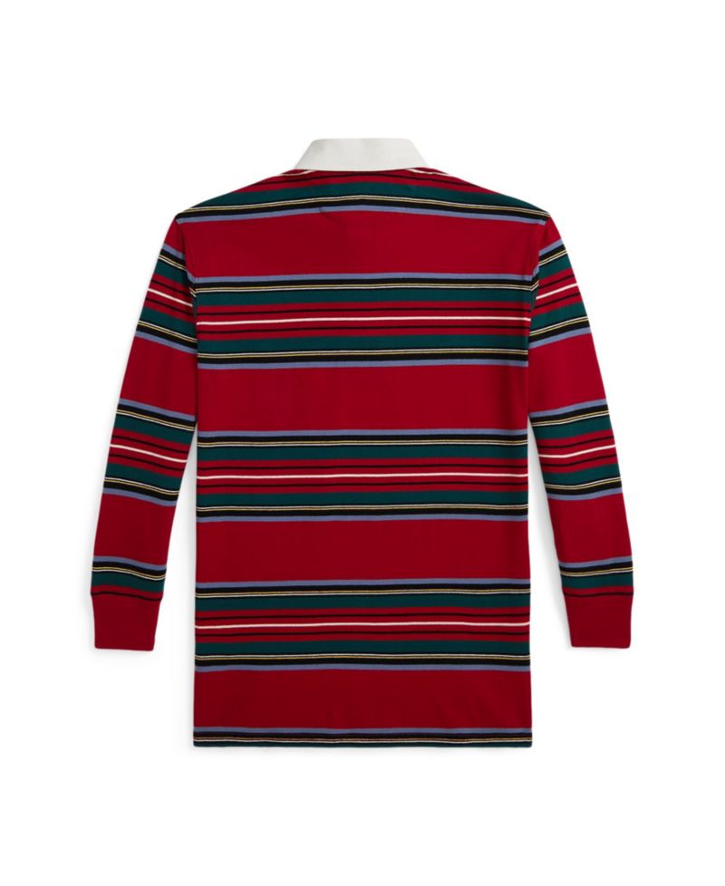 Girls' 7-16 Long-Sleeve Striped Cotton Rugby Shirt