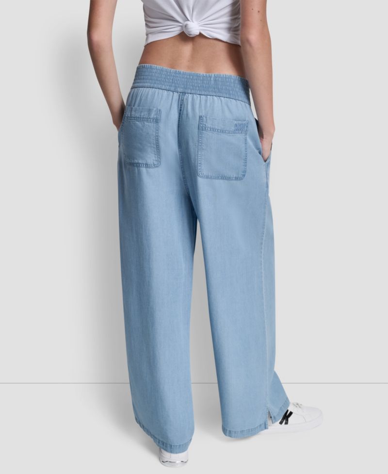 Petite Pull-On Wide-Leg Ankle Pants