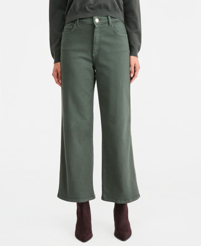 Women's Fuxia High-Waist Wide-Leg Stretch Pants