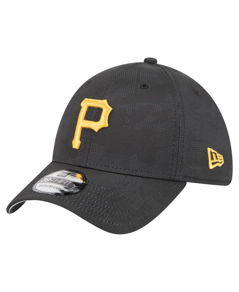 Men's Black Pittsburgh Pirates Tonal Camo 39THIRTY Flex Hat