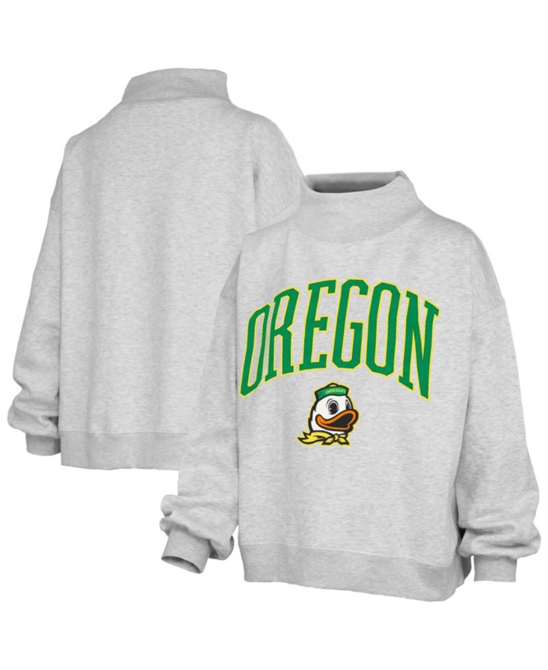 Women's Oregon Ducks Nelson Texture Lingo Oversized Mock Neck Fleece Sweatshirt