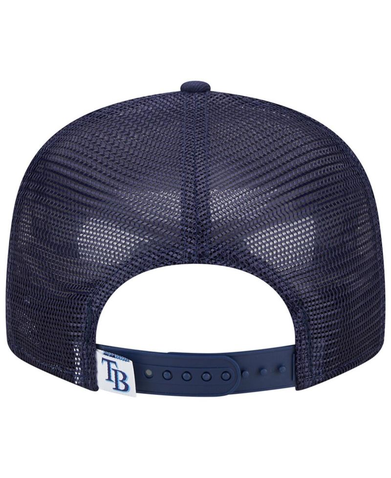 Men's Navy Tampa Bay Rays Team Color Trucker 9FIFTY Snapback Hat