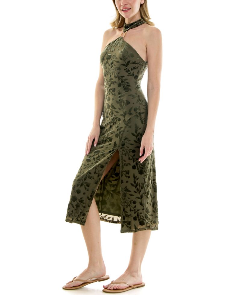 Juniors' Halter Neck Midi Dress