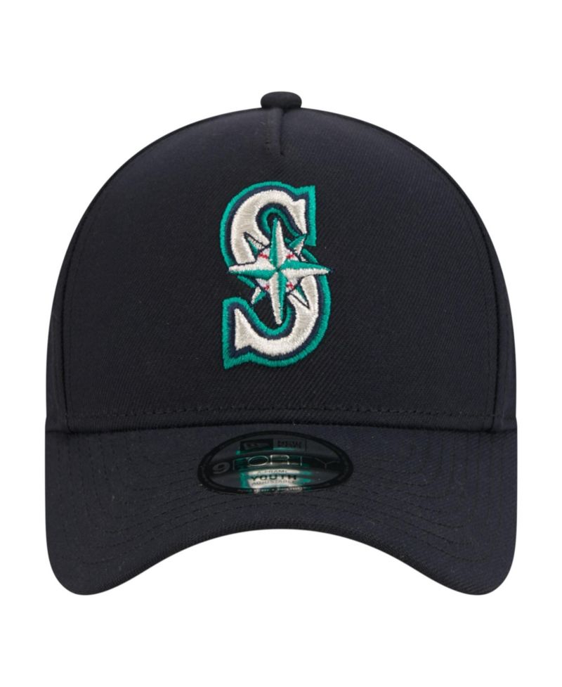 Big Boys and Girls Navy Seattle Mariners 9FORTY A-Frame Adjustable Hat