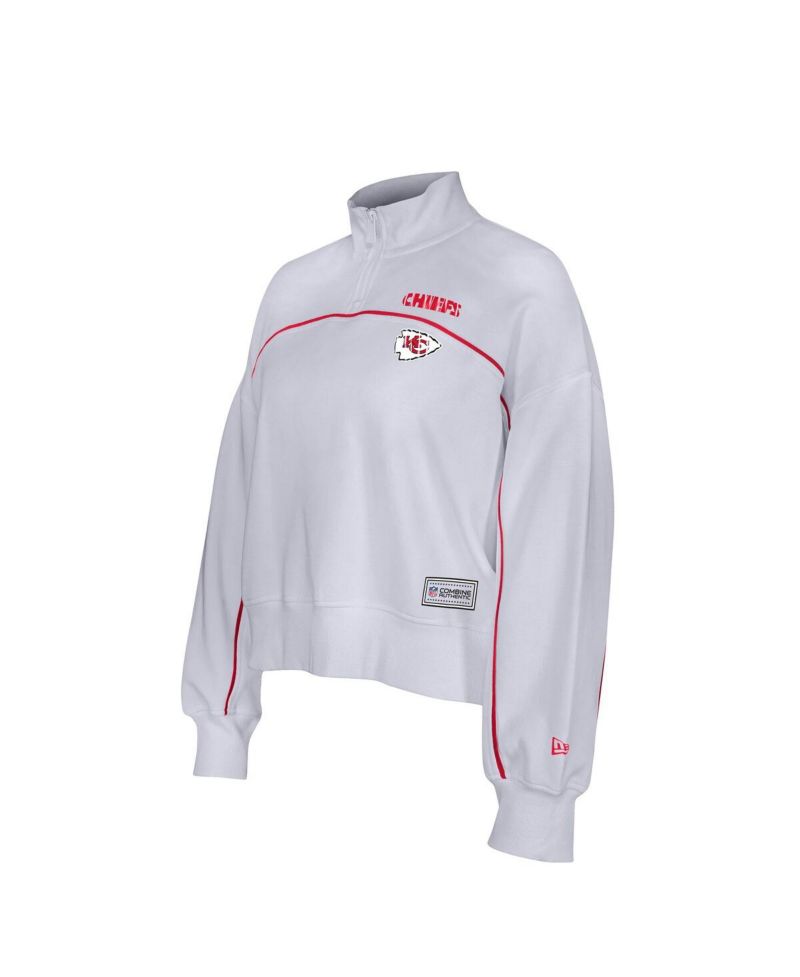 Women's White Kansas City Chiefs Functional Fandom Quarter-Zip Sweatshirt