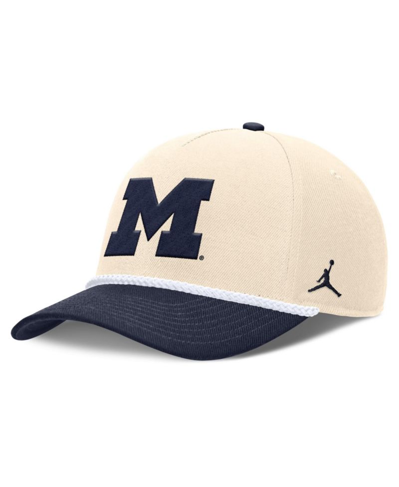 Men's and Women's Natural Michigan Wolverines 2026 Primetime Natural 5-Panel Rope 2-Tone Rise Hat