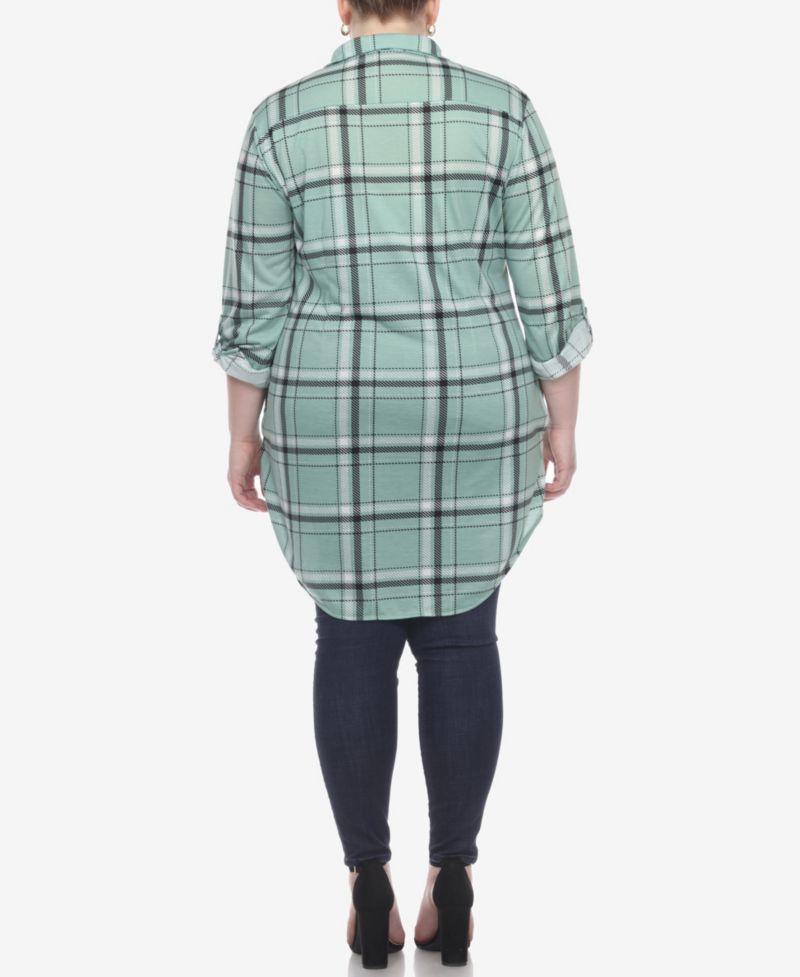 Plus Size Plaid Tunic Top