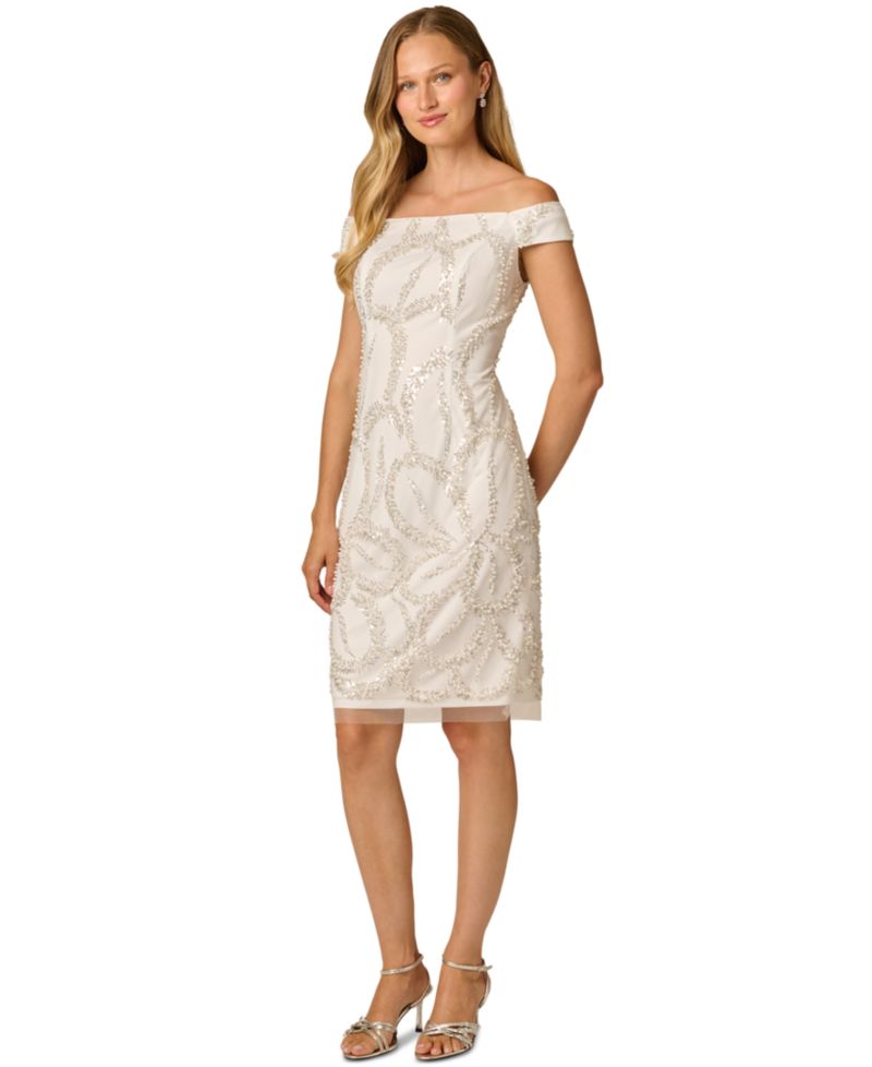Women's Off-the-Shoulder Embroidered Dress