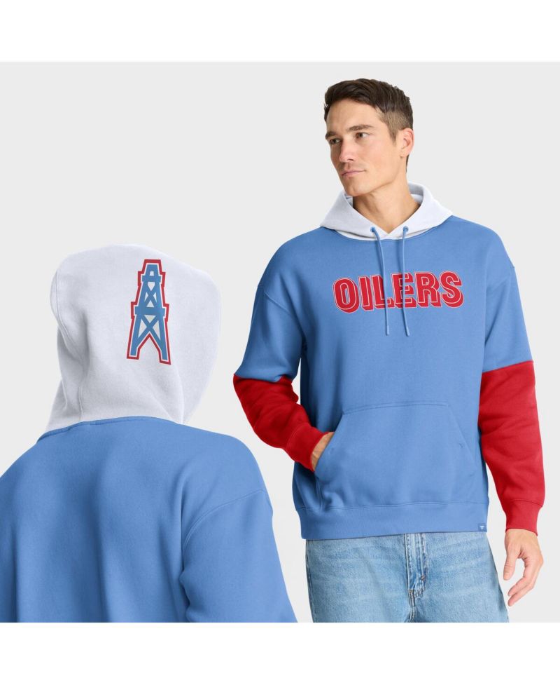 Men's Light Blue Tennessee Titans Helmet Retro Pullover Hoodie
