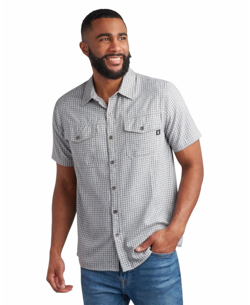 Men's Mini Check Slim-Fit Button-Down Shirt