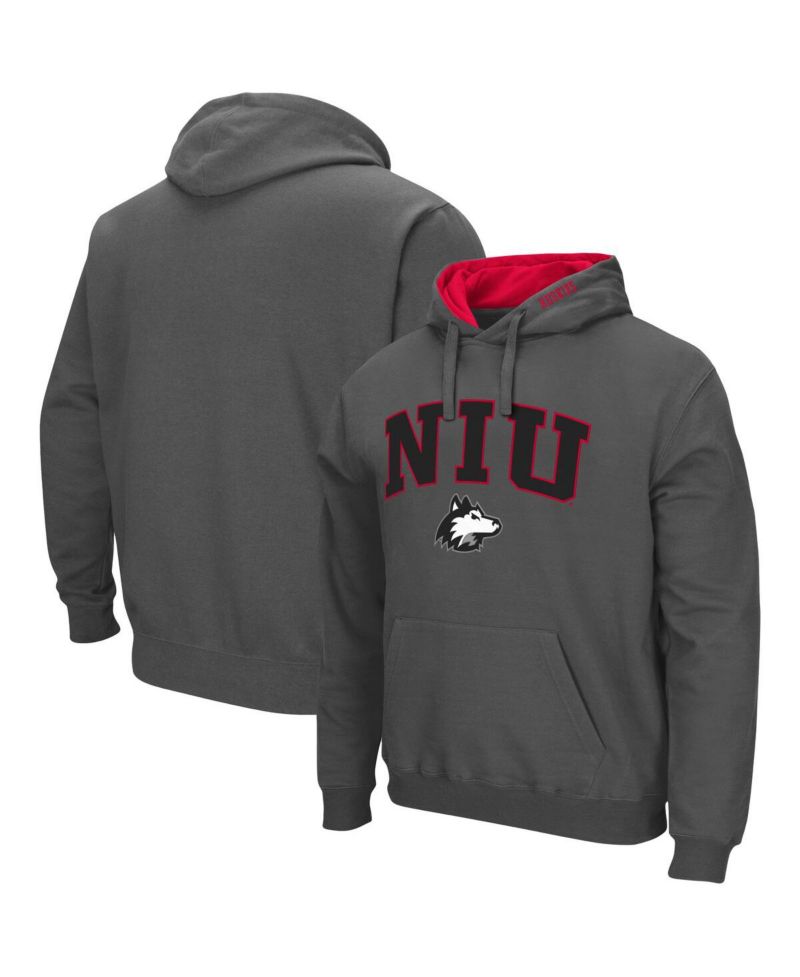 Men's Northern Illinois Huskies Arch and Logo Pullover Hoodie