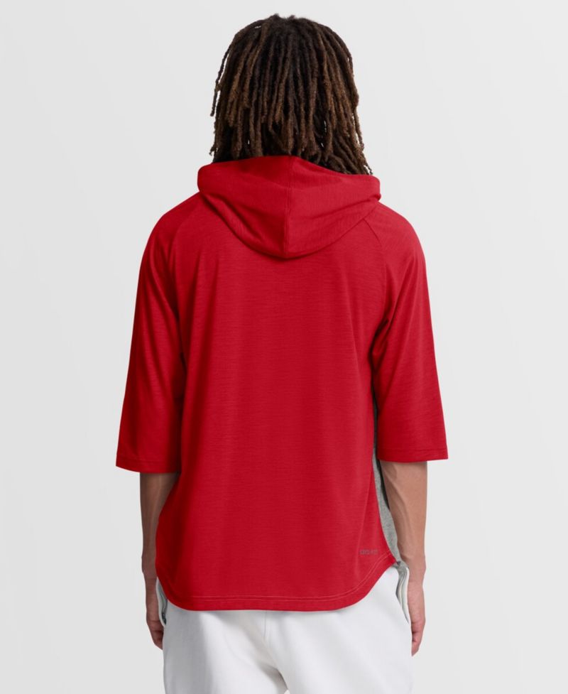 Men's Red Philadelphia Phillies Authentic Collection Flux Dri-FIT Raglan 3/4-Sleeve Hooded T-Shirt