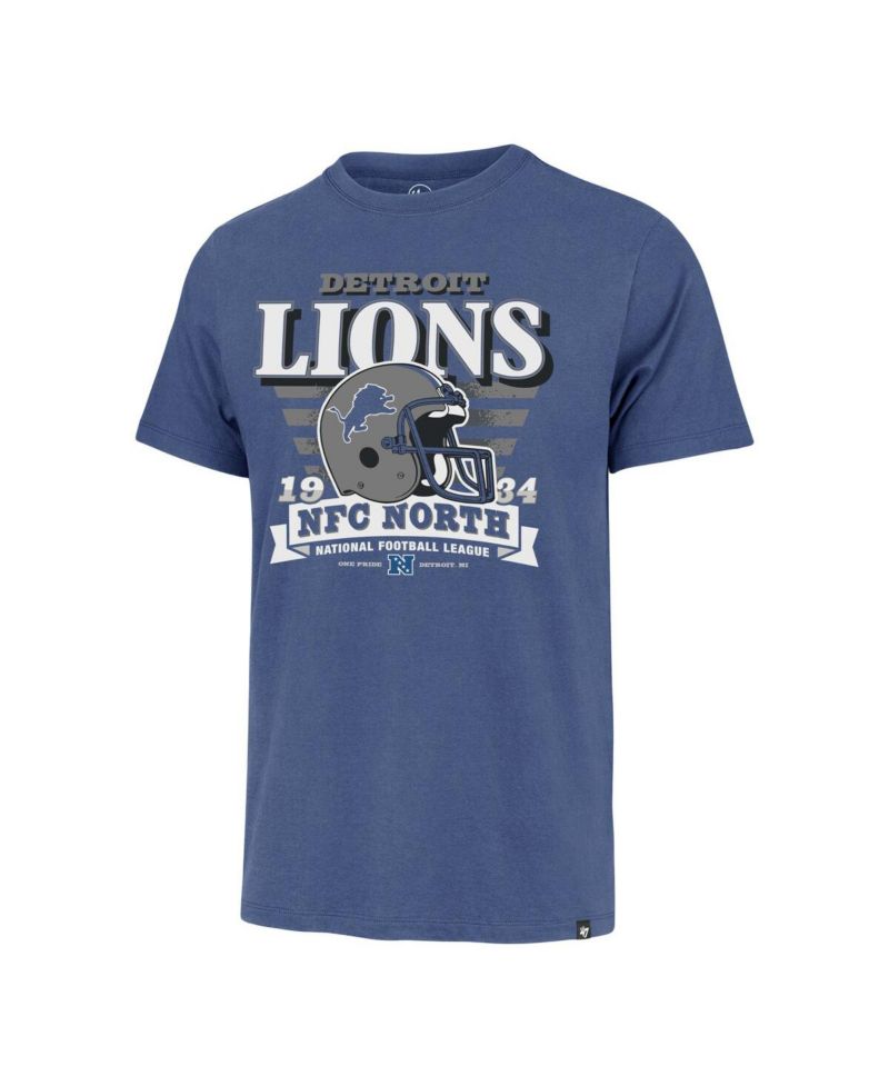 Men's Blue Detroit Lions Stripe Splash Franklin Throwback T-Shirt