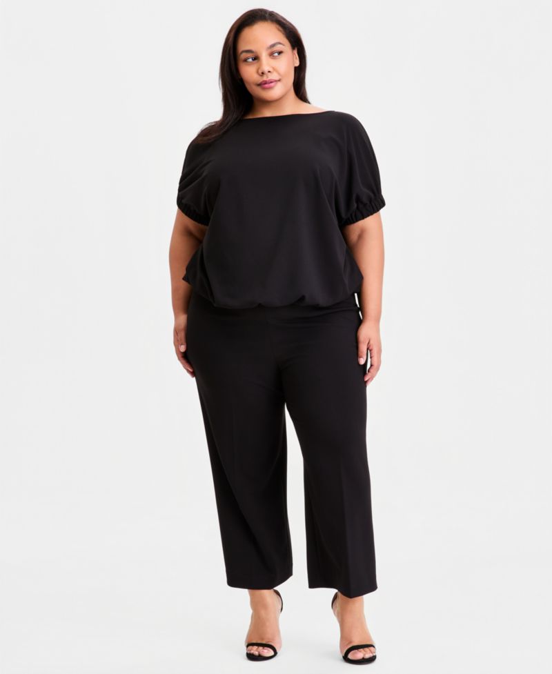 Plus Size Boat-Neck Dolman-Sleeve Top