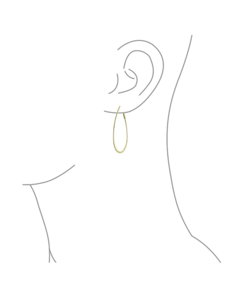 Timeless Endless Thin Big Oval Hoop Earrings Gold Plated Sterling Silver
