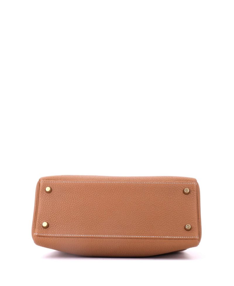 Kelly 28 Handbag Brown Togo with Gold Hardware