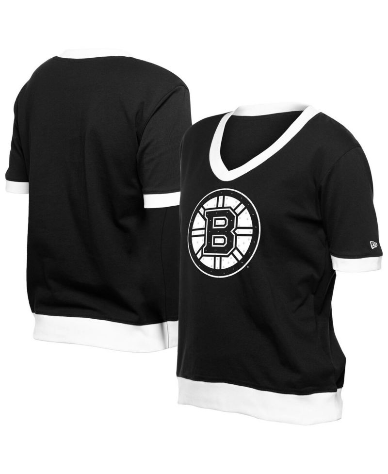 Women's Black Boston Bruins Game Day Rhinestuds T-Shirt