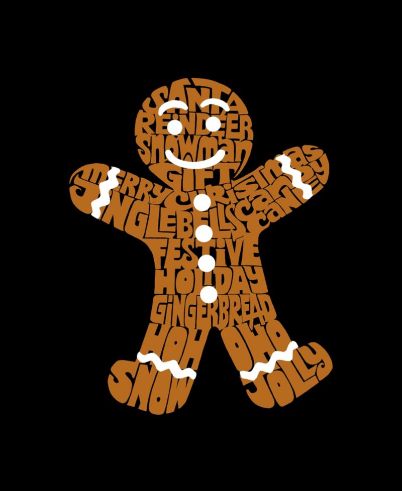 Women's Gingerbread Word Art Crew Neck Sweatshirt