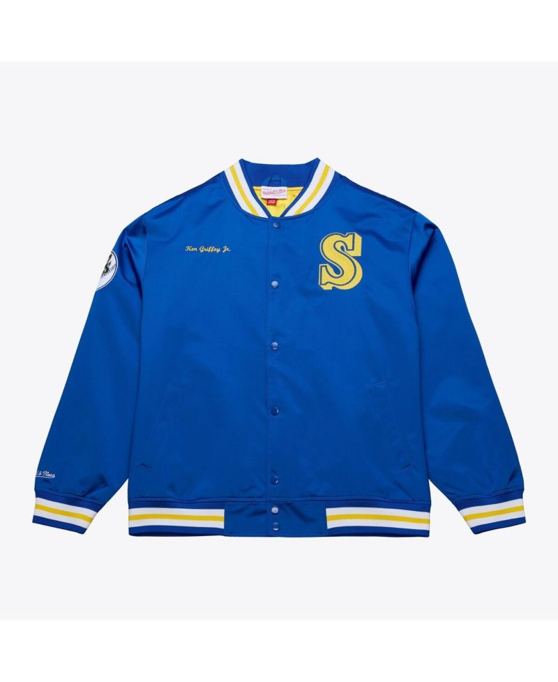 Men's Ken Griffey Jr. Royal Seattle Mariners Legends Collection Lightweight Satin Full-Snap Jacket