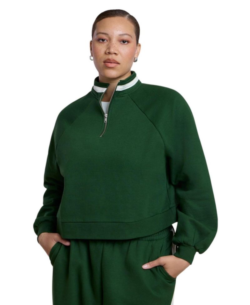 Women's Stripe Detail Quarter Zip Sweatshirt