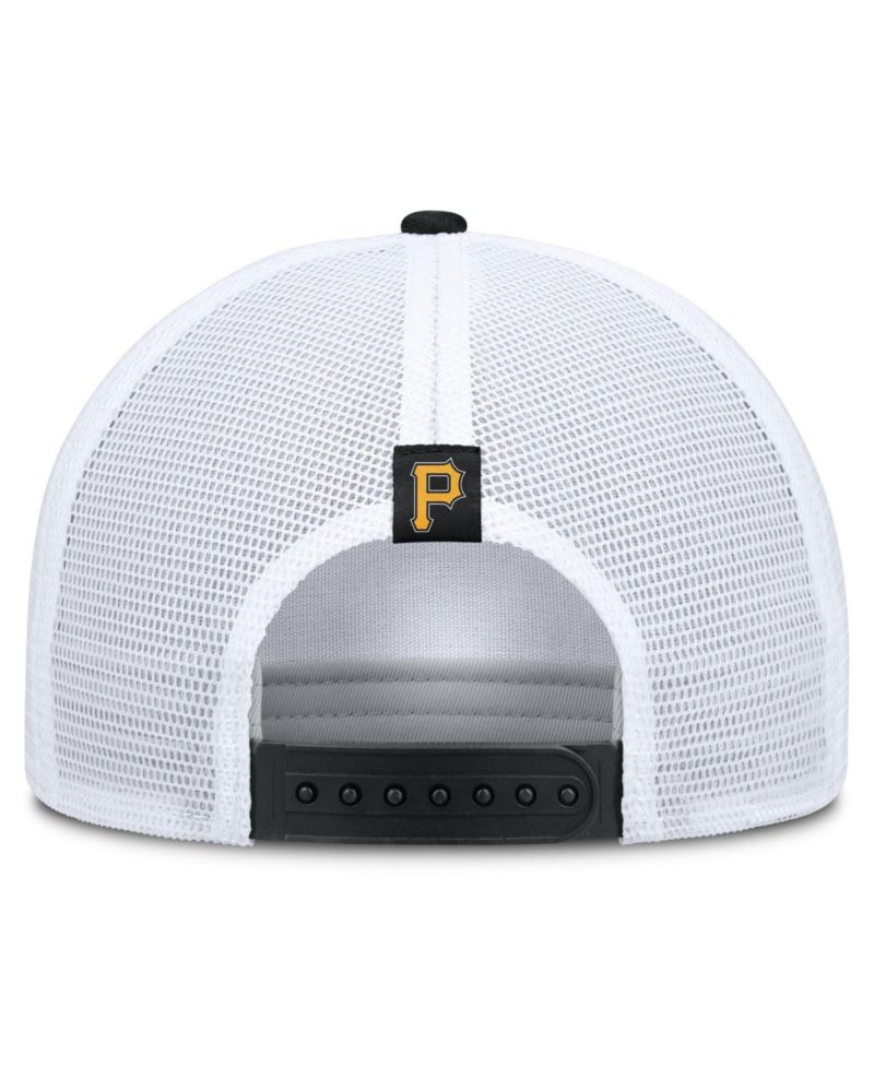Men's Khaki/Black Pittsburgh Pirates Rise A-Frame Trucker Adjustable Hat