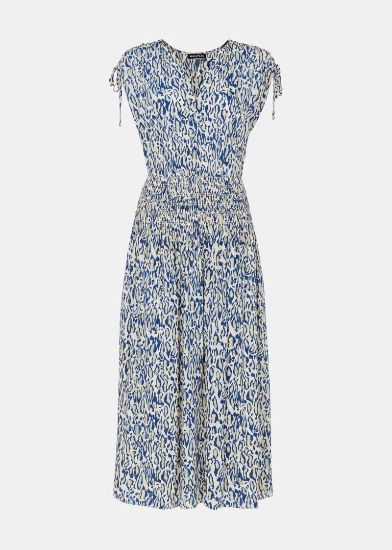 Women's Flaming Leopard Print Midi Dress