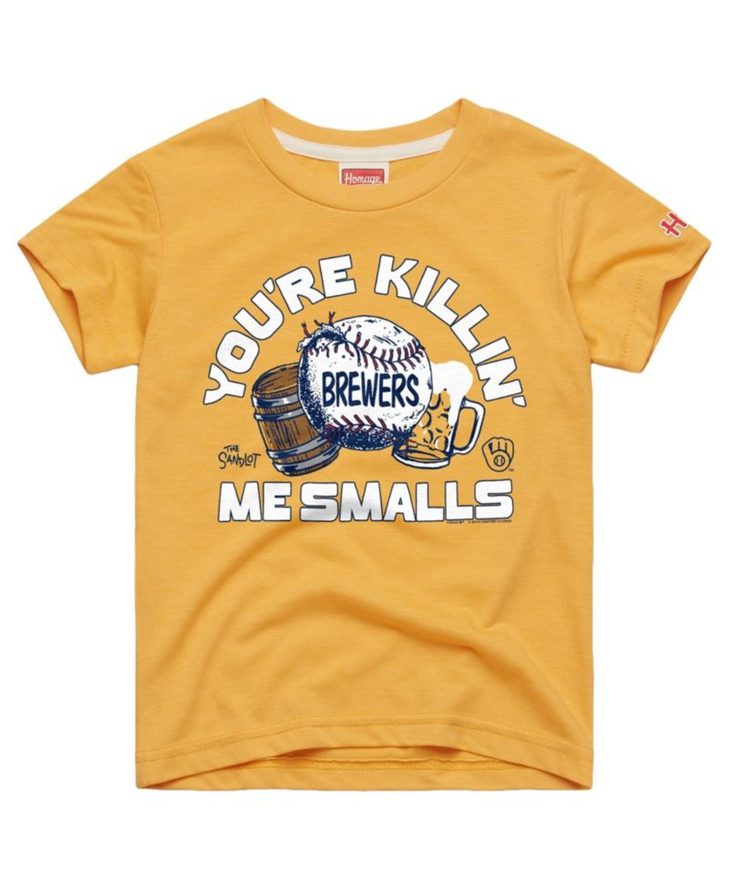 Big Boys and Girls Gold Milwaukee Brewers x The Sandlot Tri-Blend T-Shirt