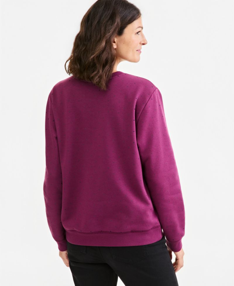 Plus Printed Fleece Crewneck Sweatshirt