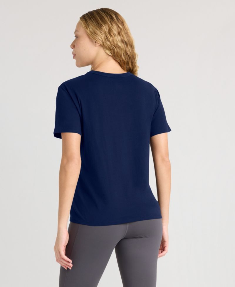 Women's Denver Broncos Essential Legacy Screen Print Relaxed-Fit Crewneck T-Shirt