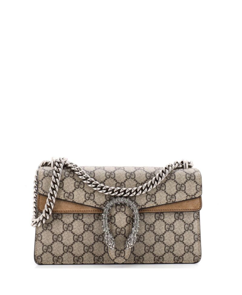 Small Dionysus Bag GG Coated Canvas with Crystal Embellished Metal