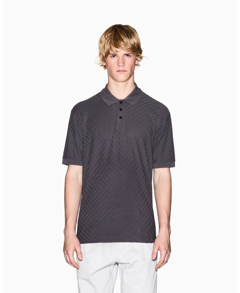 Men's Mercerized Cotton Jacquard Logo Polo Shirt