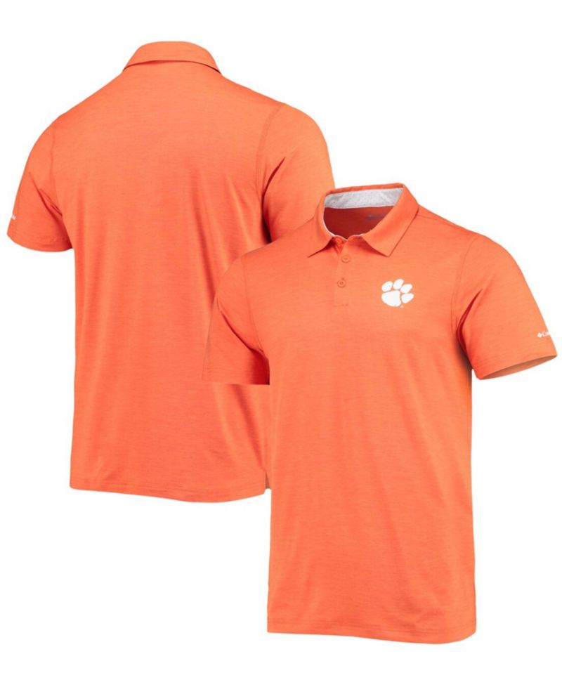 Men's Orange Clemson Tigers Tech Trail Space Dye Omni-Shade Polo