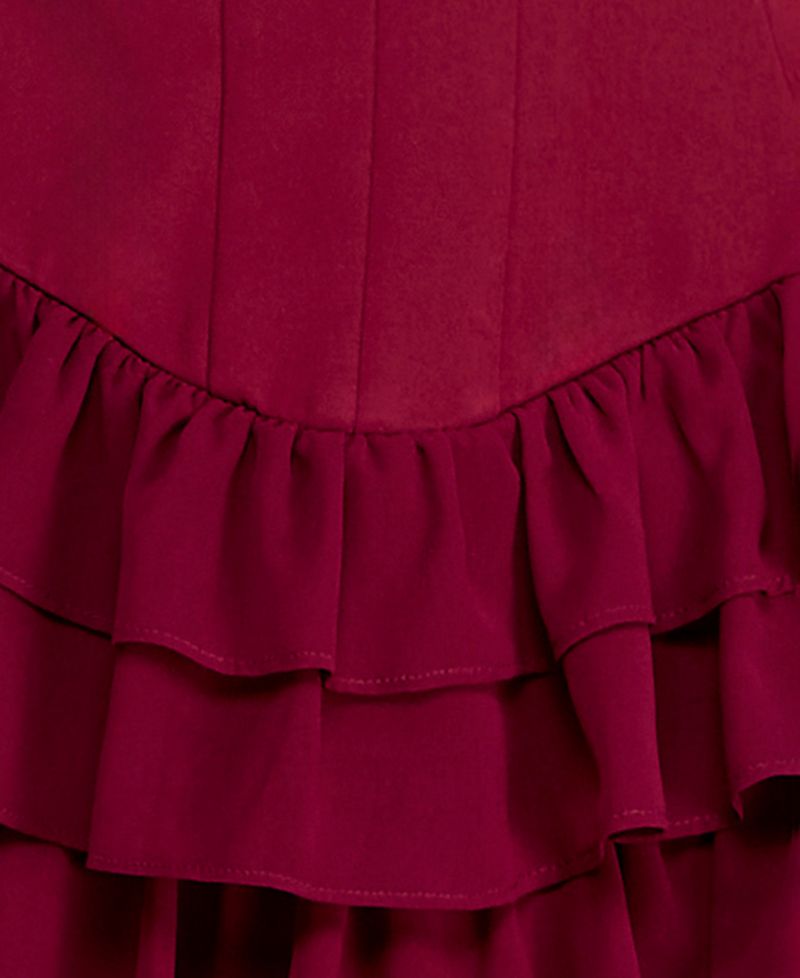 Juniors' Strapless Tiered Ruffle Mini Dress