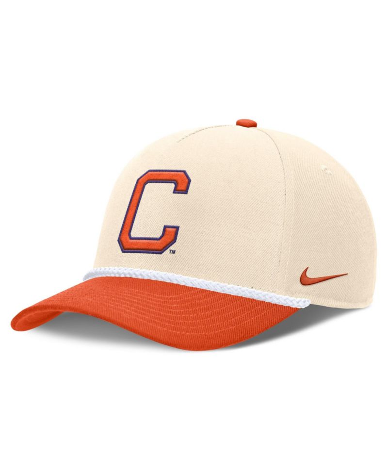Men's and Women's Natural Clemson Tigers 2026 Primetime Natural 5-Panel Rope 2-Tone Rise Hat