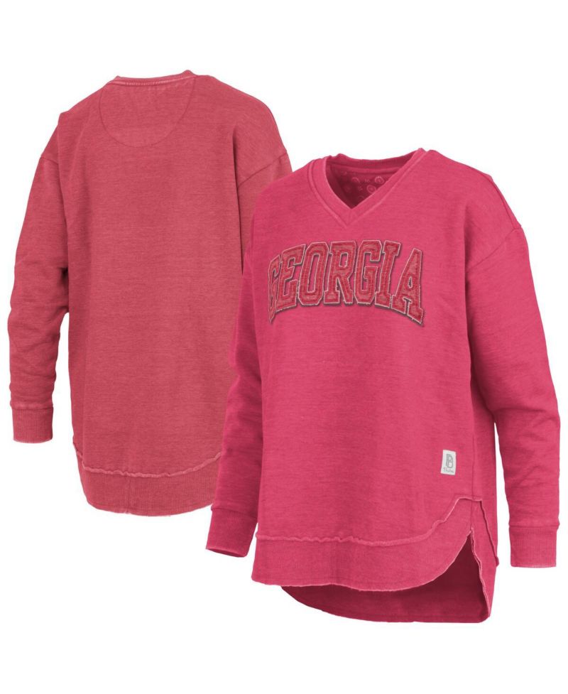 Women's Red Georgia Bulldogs Westin Poncho V-Neck Pullover Sweatshirt