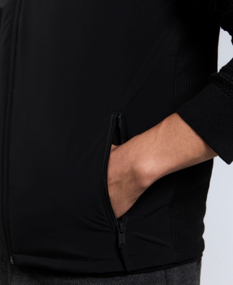 Men's Mixed Media Mock Neck Vest