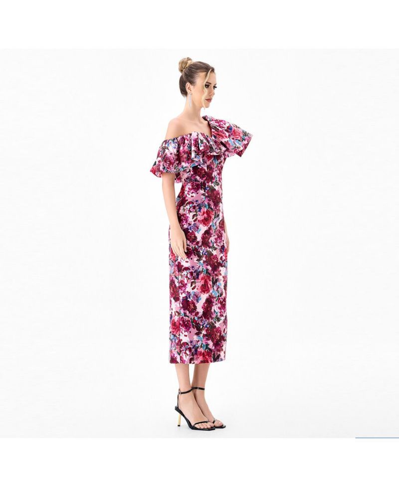 Women's Gilea Floral Ruffle Midi Dress