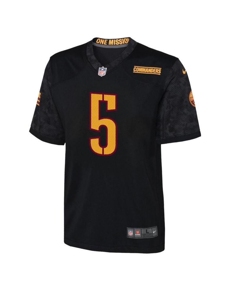 Big Boys and Girls Jayden Daniels Black Washington Commanders Alternate Game Jersey
