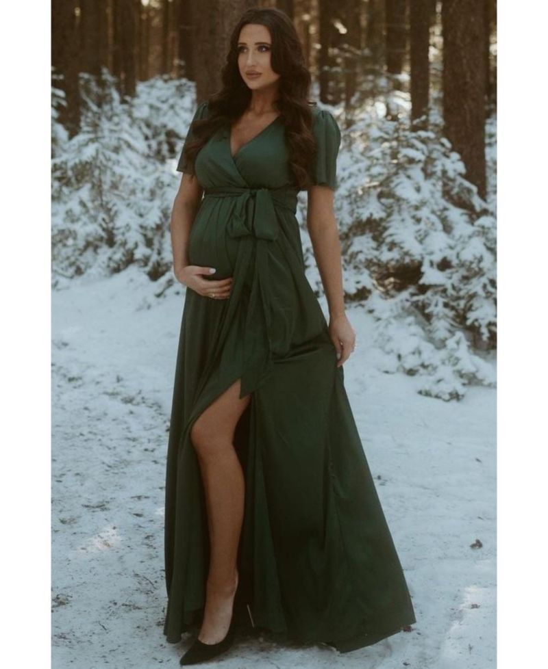 Women's Side Slit Satin Maxi Dress