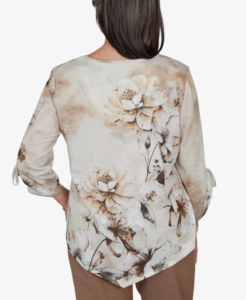 Women's Floral 3/4-Sleeve Blouse