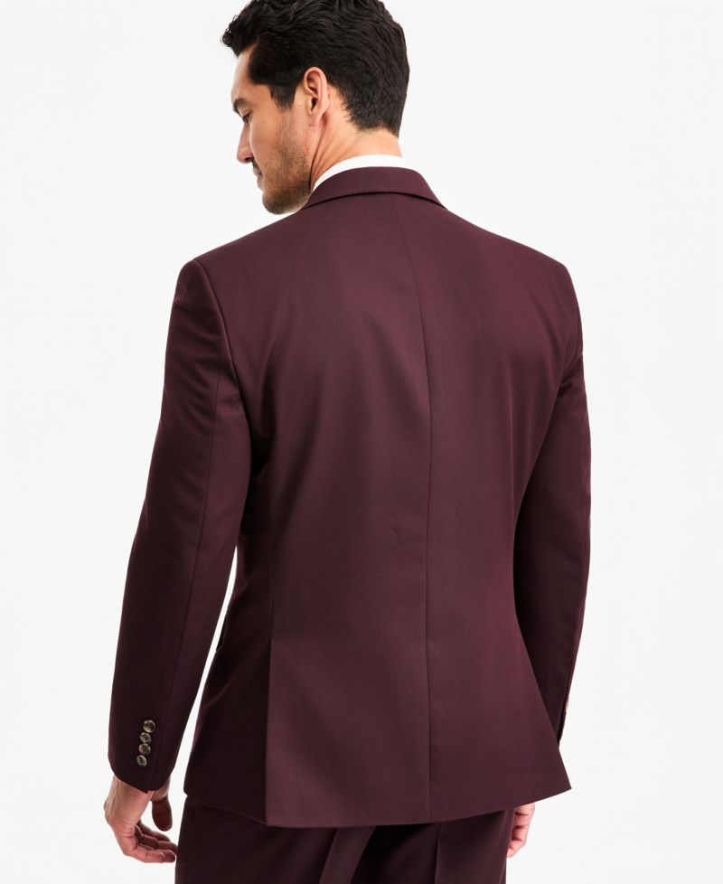 Men's Classic-Fit Burgundy Suit Separate Jacket
