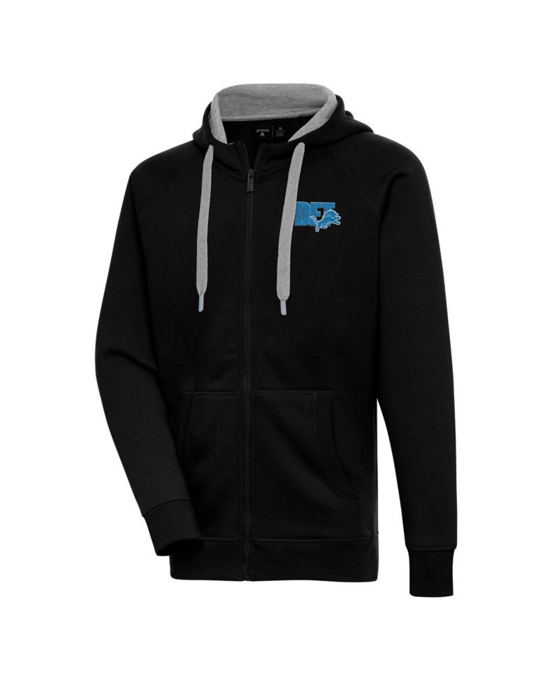 Men's Black Detroit Lions Victory Full-Zip Hoodie